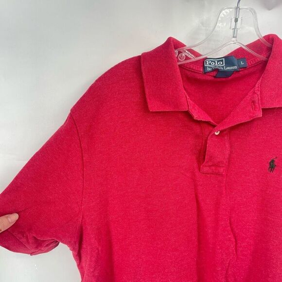 Polo Ralph Lauren Mens Polo Shirt 100% Cotton Logo Short Sleeve Large Red - Picture 4 of 8